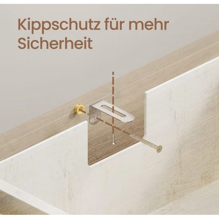 VASAGLE LIRY Kollektion - Aufbewahrungsschrank im Landhausstil, Badschrank mit Türen, freistehender Küchenschrank, verstellbare Ablagen, Esszimmer, Wohnzimmer – Bild 4