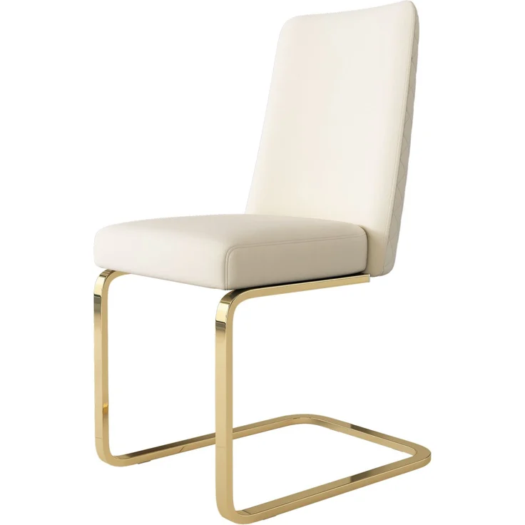 Esszimmerstuhl 2er-Set 88×52×45 cm – Samt in Beige mit diamantförmiger Rückenlehne und Metallbeinen – Bild 8