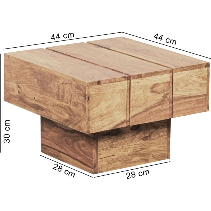 Beistelltisch Cube Akazie Massivholz 44x44x30cm Landhausstil – Bild 7