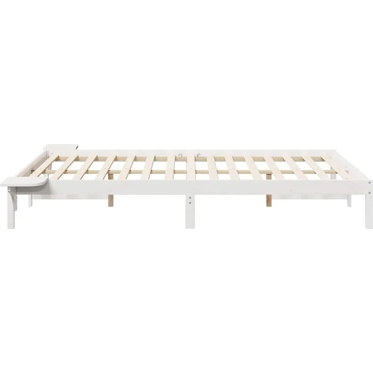 vidaXL Bettgestell mit Nachttischen Weiß 140 x 220 cm 873248 – Bild 5