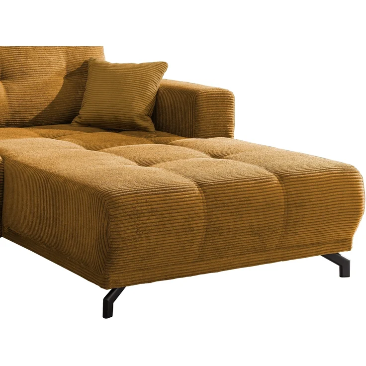 Polsterecke >Renard< elektrischer Sitzvorschub, Cord gold - 177x80x246cm (BxHxT) – Bild 7