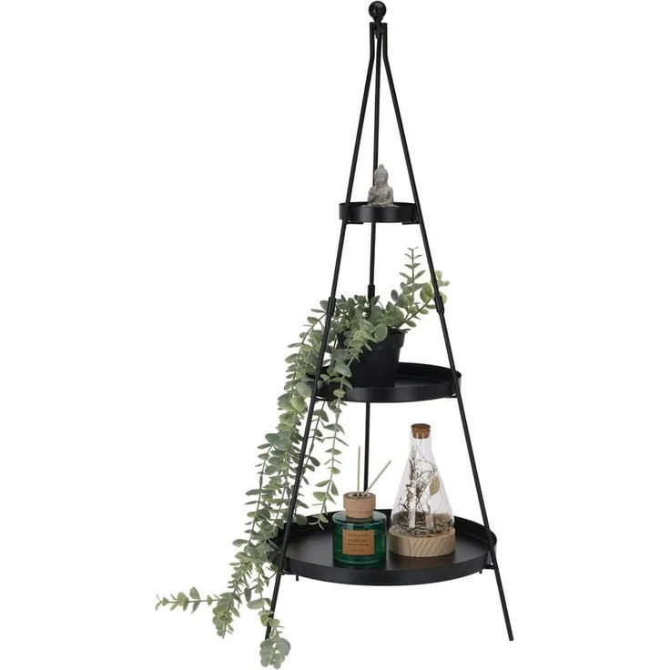 Spetebo Etagere XL Metall Pyramide schwarz 3-stöckig, Metall, (Pack, 1-tlg, 1), pflegeleicht