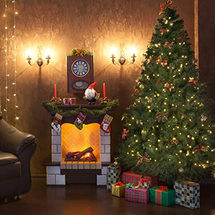 SALCAR Künstlicher Weihnachtsbaum 240 cm mit Beleuchtung, Nordmanntanne mit Warm und RGB LED Lichterketten, 9 Modi und Fernbedienung – Bild 9