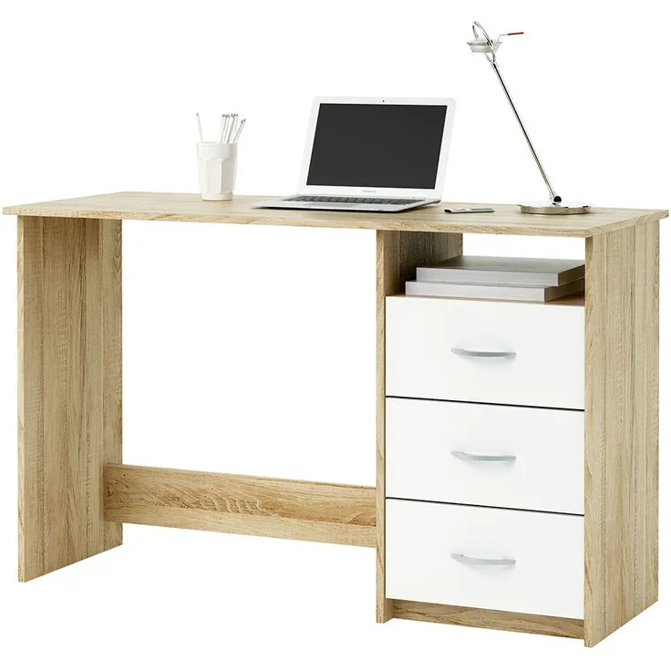 Schreibtisch >Florian< in Sonoma-Eiche - 123x76,5x50,1cm (BxHxT)