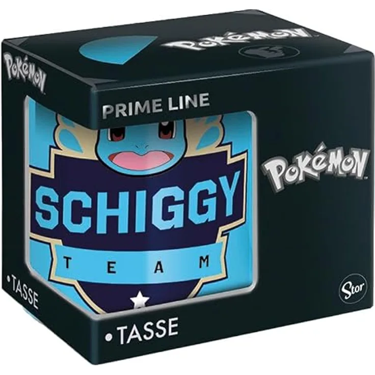 POKEMON JUEGO DE CARTAS Schiggy Face PrimeLine Tasse, 325 ml, Keramik für warme und kalte Getränke