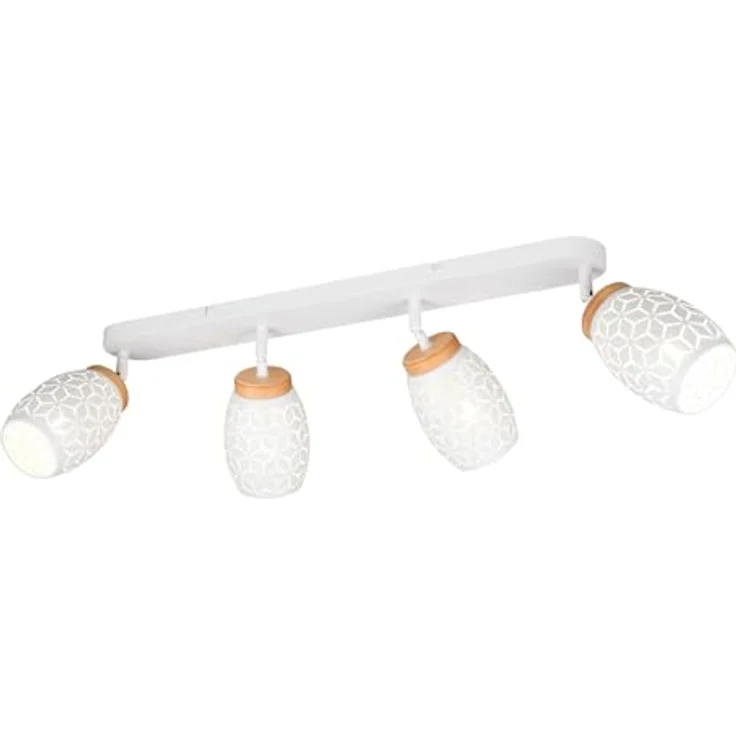 LED Deckenstrahler Weiß 4-flammig mit Stanzmuster, Breite 74cm – Bild 2