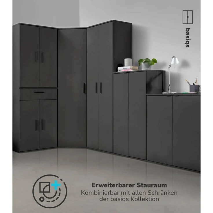 mokebo® Garderobenschrank 60cm Breite aus Holz 'Der Lange', Schuhschrank mit Kleiderstange, Flurschrank oder in 60 x 180 x 34 cm (B/H/T), auch als schmaler Aufbewahrungsschrank in Ant – Bild 3