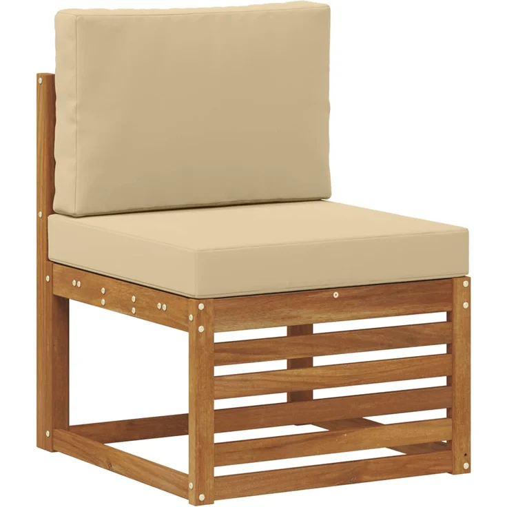 vidaXL Ecksofa Set 5 pcs Natur Massives Akazienholz und Polyester 3384769 – Bild 2