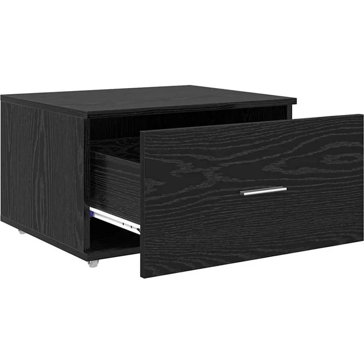 vidaXL Schubladenschrank Mit Rad Schwarz Eichen-Optik 55 x 45 x 31 cm 869307 – Bild 5