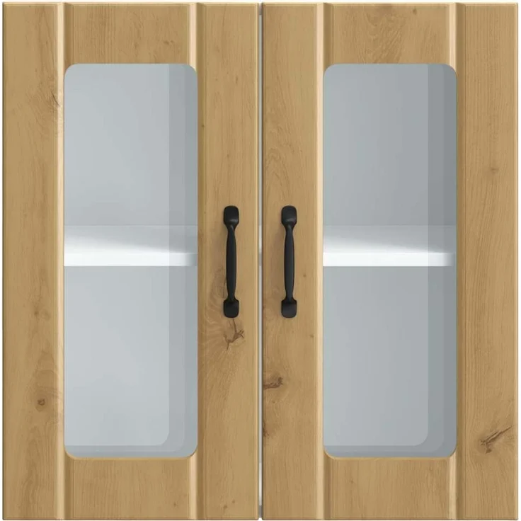 vidaXL Küchen-Hängeschrank mit Glastür Lucca Artisan-Eiche Holzwerkstoff 853916 – Bild 5