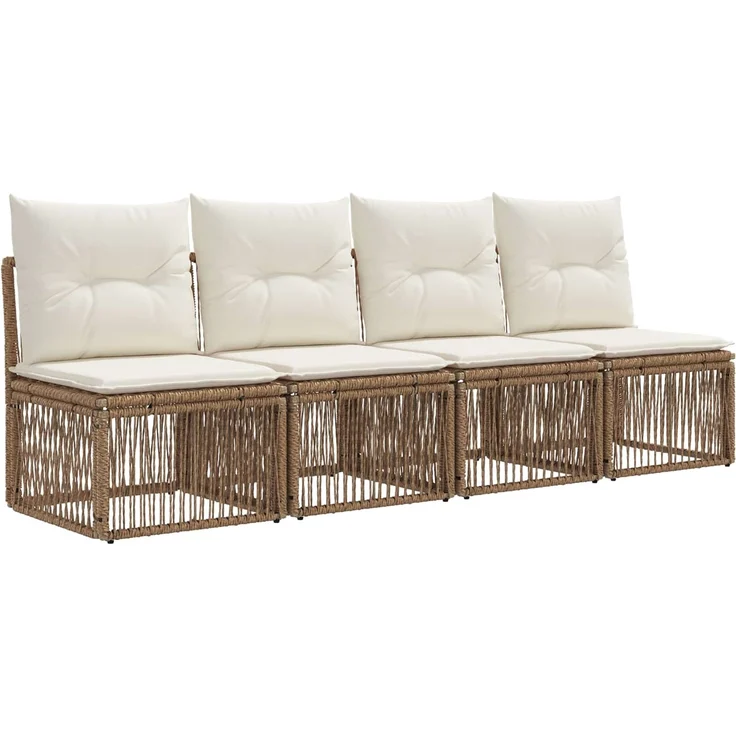 vidaXL Gartensofa-set 9 pcs Beige Poly-Rattan 3436110 – Bild 4