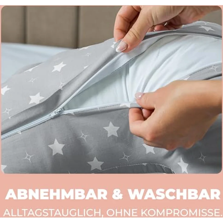 Stillkissen Schwangerschaftskissen XXL 200x70cm Lagerungskissen für Baby/Erwachsene Kissen für Schwangere Seitenschläferkissen mit Bezug aus Baumwolle Ergonomisch & Multifunktional 100% Waschbar – Bild 6