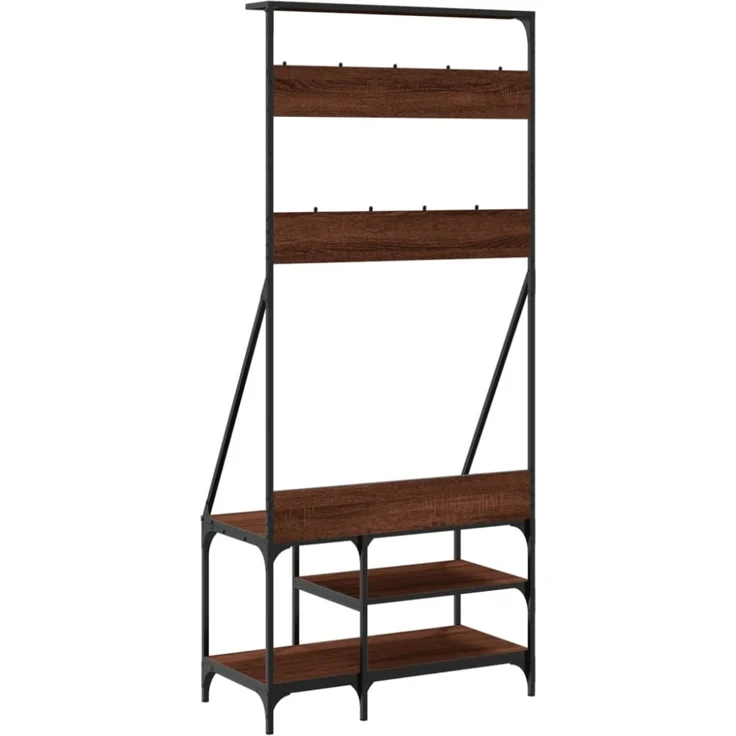 vidaXL Kleiderständer mit Schuhablage Braun Eichen-Optik 80x40x184 cm 837866 – Bild 3