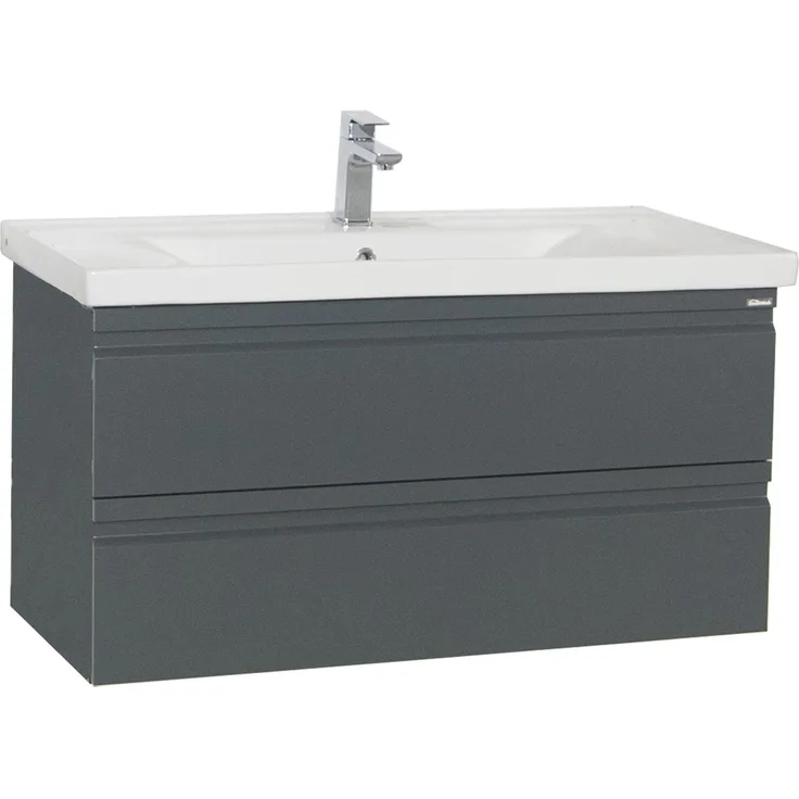 VCM Badmöbel Waschtisch Silora 918726 Anthrazit H. 54 x B. 100 x T. 46 cm