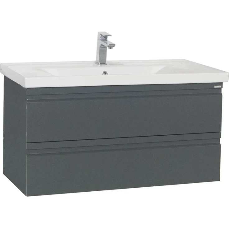 VCM Badmöbel Waschtisch Silora 918726 Anthrazit H. 54 x B. 100 x T. 46 cm – Bild 1