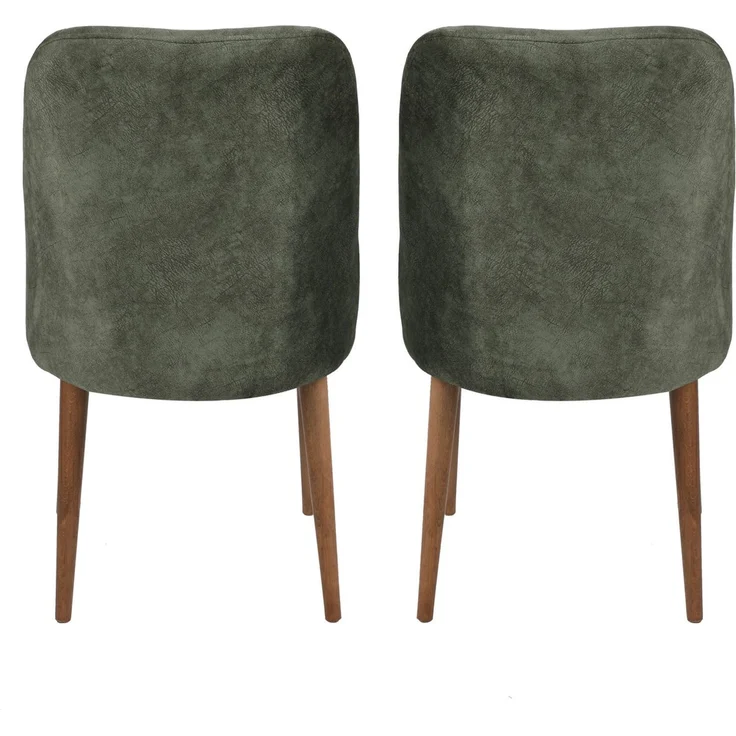 Skye Decor 'Dallas 558 V2' Stuhlset (2-teilig), Walnuss / Dunkelgrün, 50 x 90 x 49 cm – Bild 3