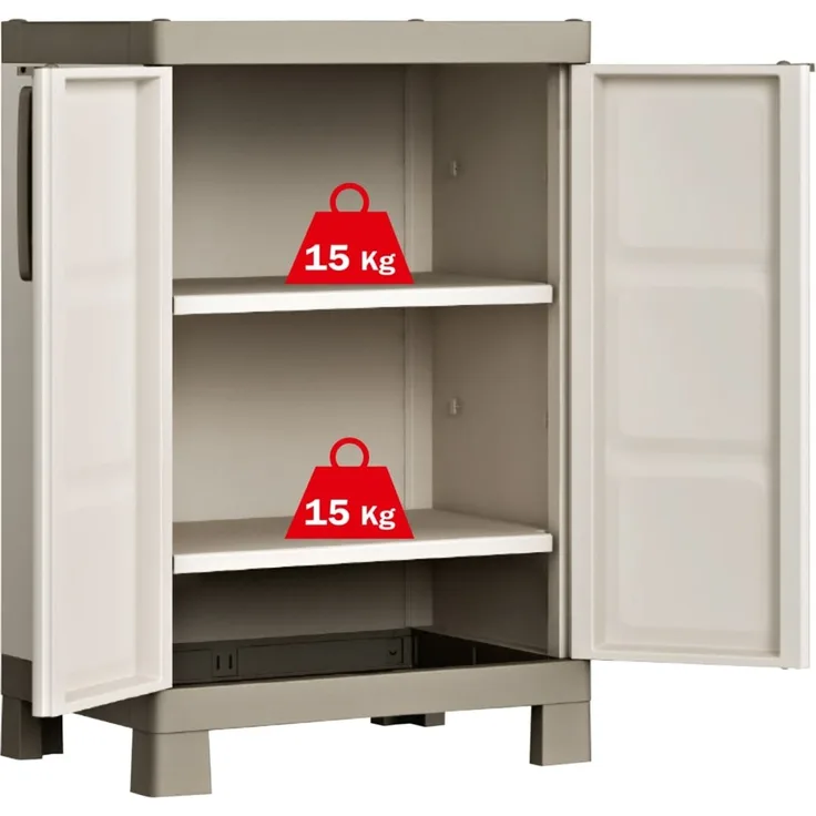 Keter Lagerschrank Excellence Niedrig Beige und Taupe 97 cm 46640