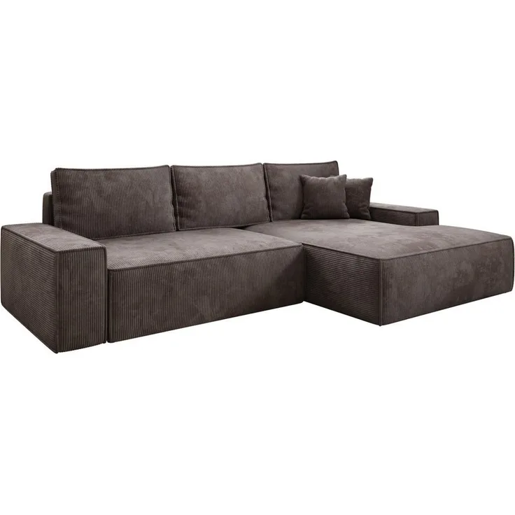 Luxusbetten24 Schlafsofa Designer Sofa Verona mit breiter Ottomane, mit Schlaffunktion und Stauraum