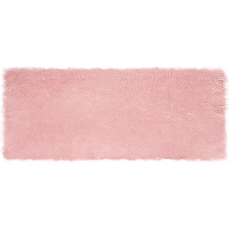 vidaXL Kunstschaffell Teppich Tafalla Rosa 80 x 200 cm Polyester 42021545 – Bild 1