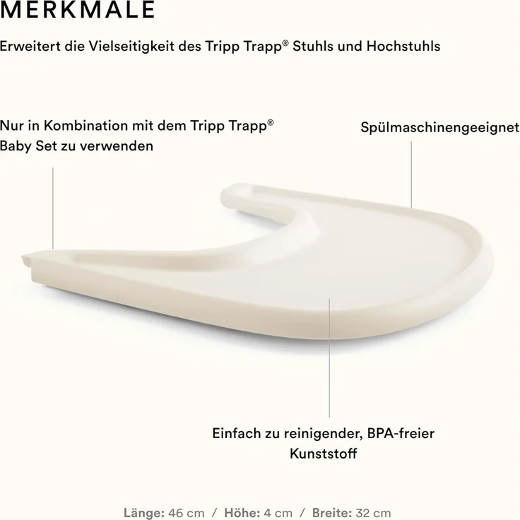 Stokke Hochstuhltablett Tray – Exklusiv für Tripp Trapp Stuhl + Tripp Trapp Baby Set, Polypropylen, Bequem zu benutzen und zu reinigen – Für Kinder von 6–36 Monaten – Bild 3