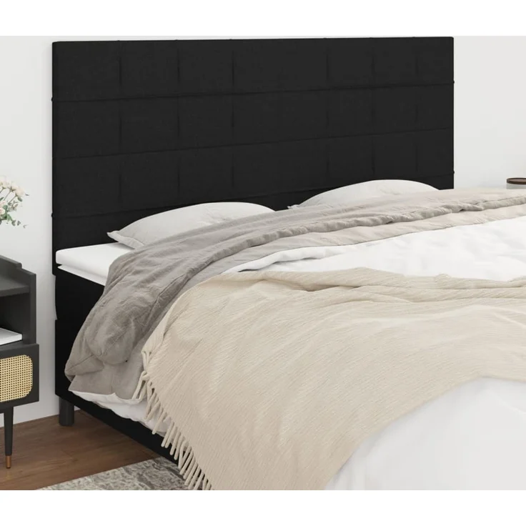vidaXL Kopfteile 4 Stk. Schwarz 80x5x78/88 cm Stoff 3116340 – Bild 1