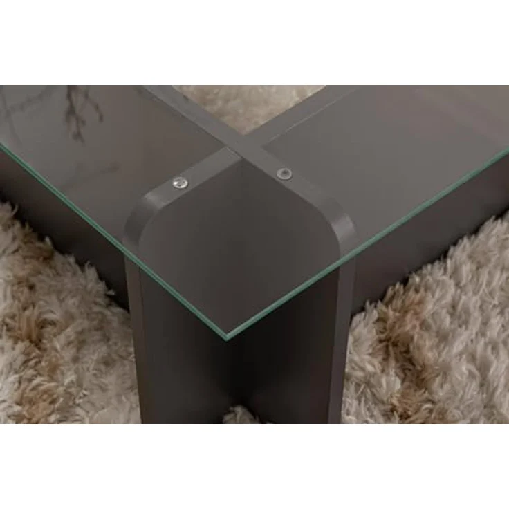 Dmora Couchtisch Itri 105x65x30h cm Schwarz, mit Zeitungsablage – Bild 4