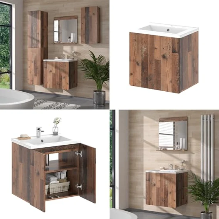 Vichy Badmöbel-Set Izan, 2-teilig, Oldstyle, mit Waschbeckenunterschrank und Spiegelschrank, funktional und elegant – Bild 8