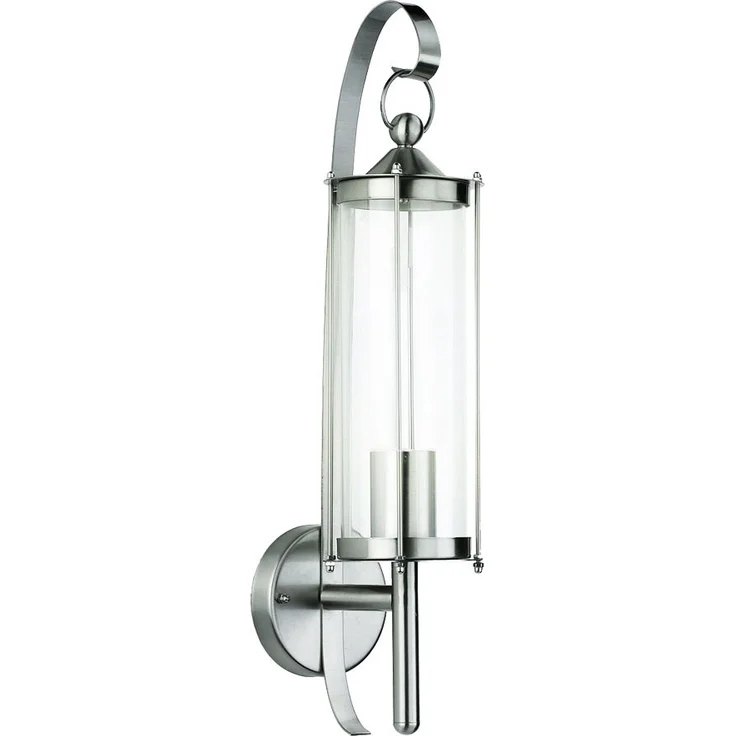 Wandlampe, Edelstahl, Glas, silber, IP44, H 52,5 cm – Bild 1