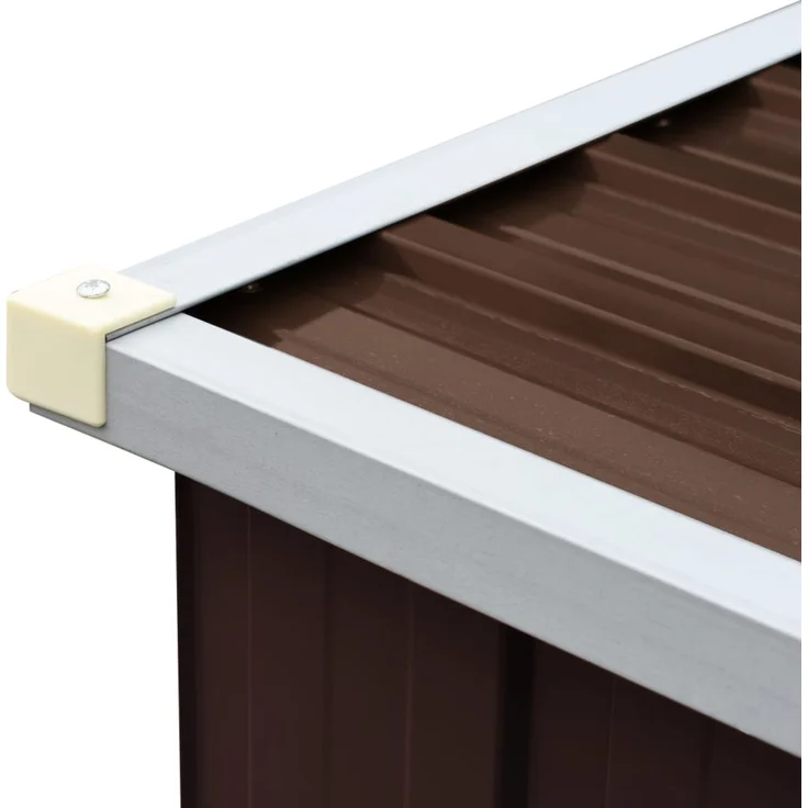 vidaXL Brennholzlager Verzinkter Stahl 330x84x152 cm Braun 47084 – Bild 5