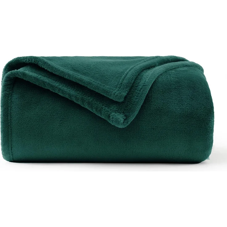WAVVE Kuscheldecke Flauschig Decke Fleecedecke Dunkelgrün - Wolldecke Sofadecke Klein Wohndecke Couchdecke, Decke Sofa Weich Waldgrün, Leicht Sofaüberwurf 130x150 cm