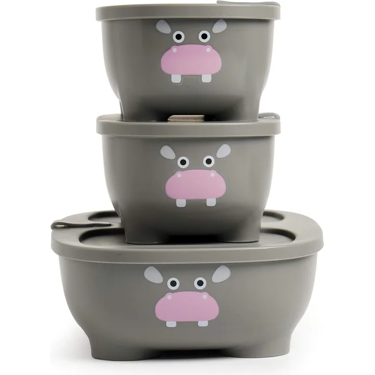 Prince Lionheart 9899 Bentomal Boxes Hippo - Set of 3 Microwave Boxes, grau, 280 g