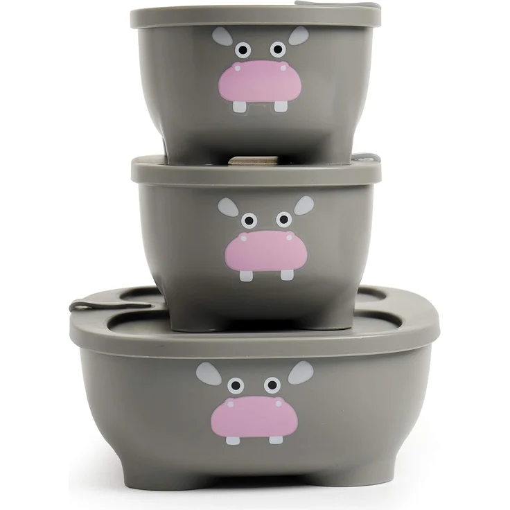 Prince Lionheart 9899 Bentomal Boxes Hippo - Set of 3 Microwave Boxes, grau, 280 g