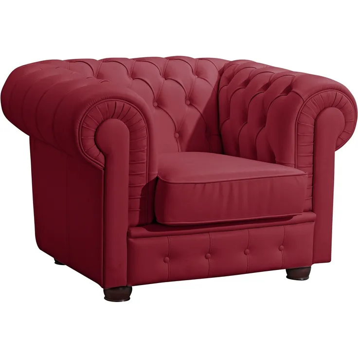 Sessel Kalea Bezug pigmentiertes Nappaleder Buche nussbaum dunkel / rot 21361