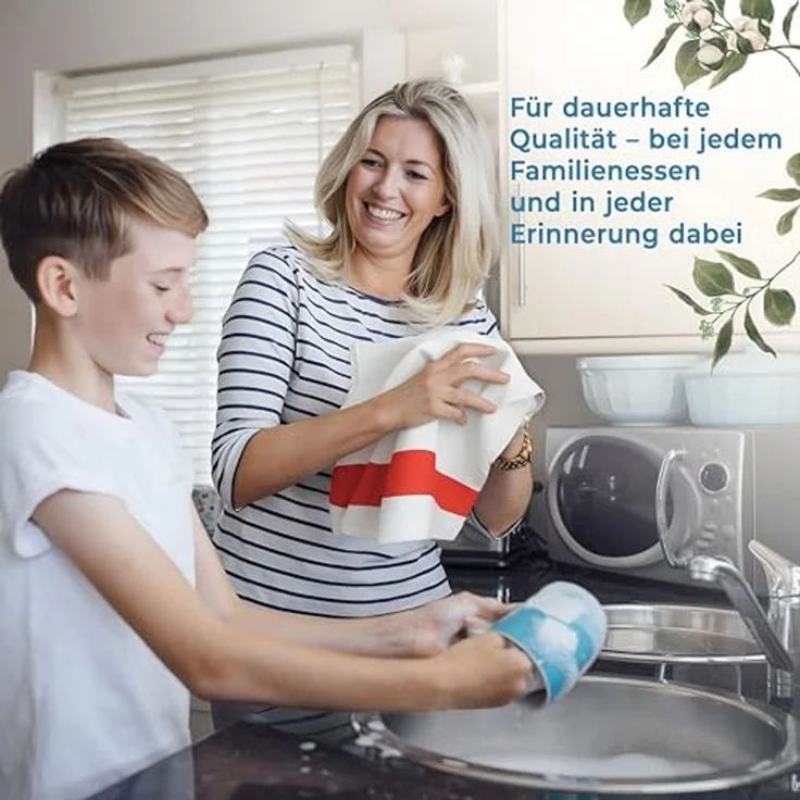 Hammetex 4er Set 50x70 cm Waffel-Handtuch aus 100% Baumwolle – Küchtuch mit Aufhängeschlaufe – Saugfähig, Schnelltrocknend & Oeko-Tex Zertifiziert – Rot – Bild 4