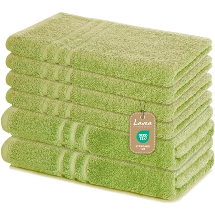 Lavea Handtuch Set Elena, Duschtücher, Handtücher, Gästetücher, Waschhandschuhe, 100% Baumwolle (Set, 6-St), Frottierserie, weich & saugstark, pflegeleicht, 500 g/m² Frottier – Bild 2
