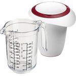 WESTMARK Messbecher Set 2tlg, Messkanne + Quirltopf mit zweigeteiltem Deckel, Gerda, SAN