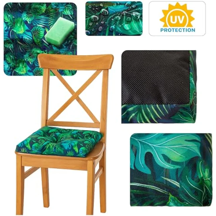 Bjird Stuhlkissen 45x45 cm - Wasserdichtes Gartenkissen für Stühle & Sessel, Wetterfest & Pflegeleicht - Dickes Sitzkissen 6 cm - Outdoor geeignet – Bild 10