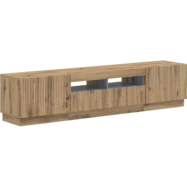 vidaXL LED-TV-Schrank HOORN 3 stk. Artisan-Eiche Holzwerkstoff 3416852 – Bild 2
