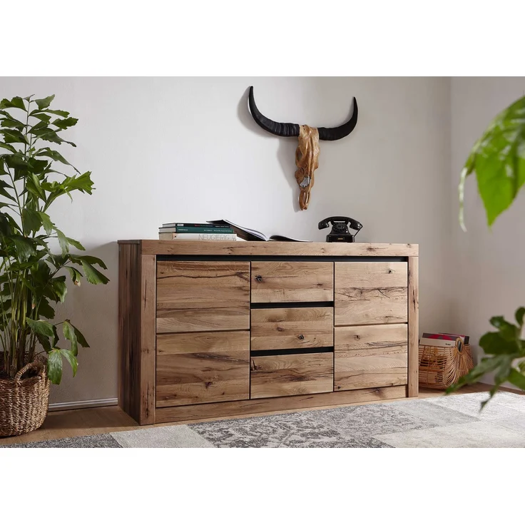 Sideboard Wildeiche / Zerreiche 155x43x80 braun geölt MONTREUX #354 – Bild 3