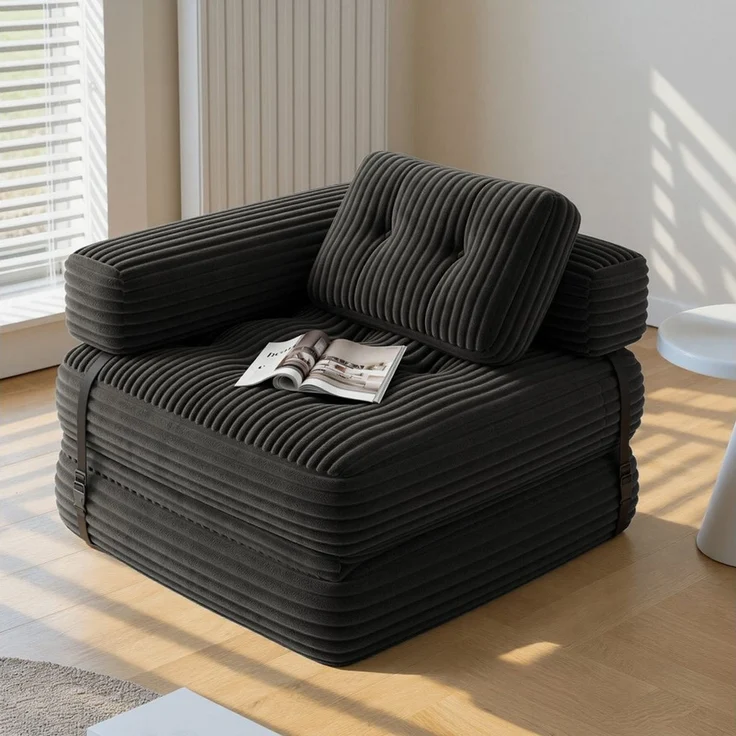 Bealife 1,5-Sitzer Klappbares Sofa, Relaxsessel Indoor-Lazy mit Armlehnen – Bild 2