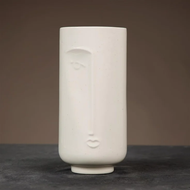 Blumenvase, 13 x 28 cm, weiß – Bild 1