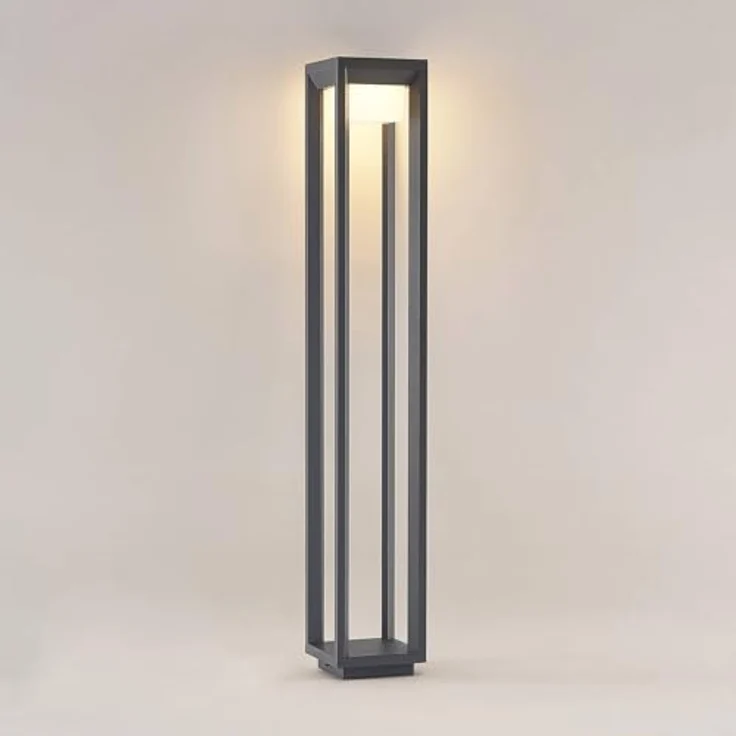 PRIOS LED Außenleuchte Gamion, spritzwassergeschützt in Aluminium, 1-flammig, Wegeleuchte Pollerleuchte Sockelleuchte, IP54 – Bild 5