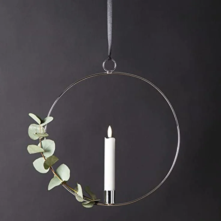 MARELIDA Hängeleuchte Dekoring mit LED Kerze Flamme mit Aufhänger 28,5cm Timer Batterie, LED Classic, warmweiß (2100K bis 3000K) – Bild 6