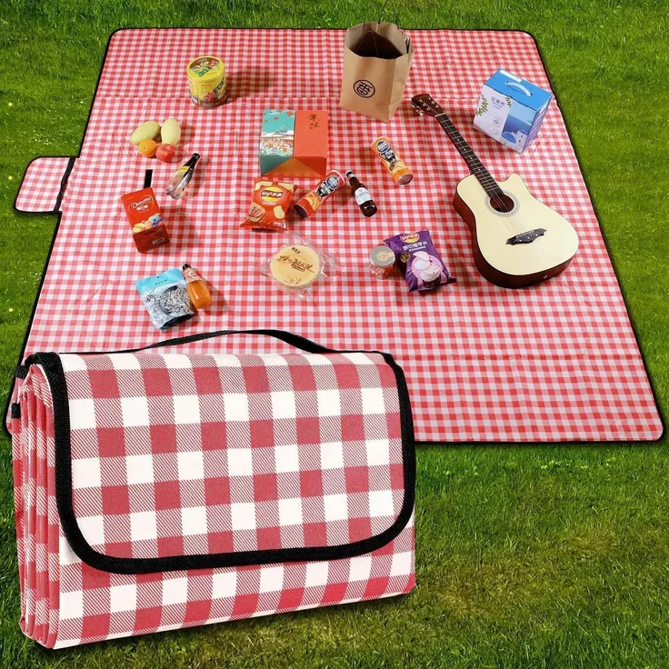 Picknickdecke wasserdicht waschbar Rot 200 x 300 cm (Rechteckig)
