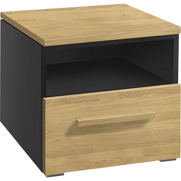 Accessoires Nachttische braun Eiche Massivholz 50cm x 45cm x 41cm