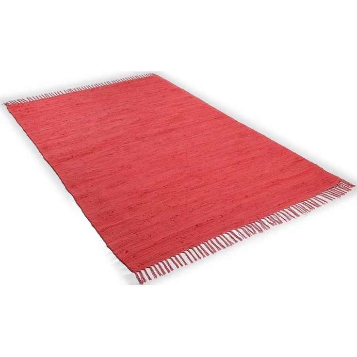 THEKO Teppich Happy Cotton Fleckerl, handgewebt, rechteckig, Höhe: 5 mm, Flachgewebe, reine Baumwolle, meliert, mit Fransen, auch als Läufer
