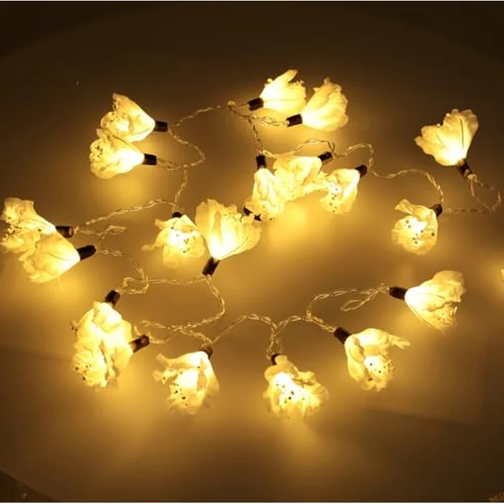 Guru-Shop LED-Lichterkette Lotus Blüten LED Lichterkette - Blüte weiß – Bild 3
