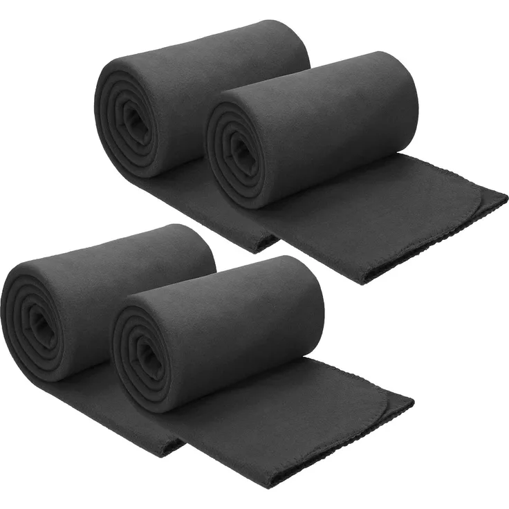 Betz 4 Stück Fleecedecken Kuscheldecken Größe 130x170 cm Farbe Anthrazit