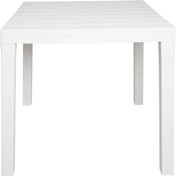 Dmora - Gartentisch Vicenza, Quadratischer GartenRegal, feststehender Tisch für den Innen- und Außenbereich, 100 % Made in Italy, 78x78h72 cm, Weiß – Bild 5