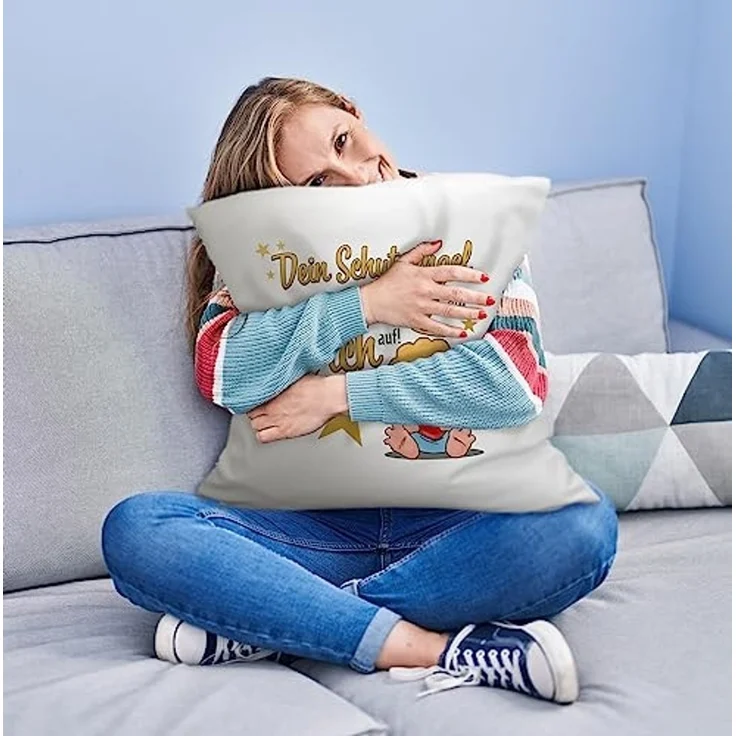 speecheese Dekokissen Schutzengel Kuschelkissen mit Spruch – Bild 2